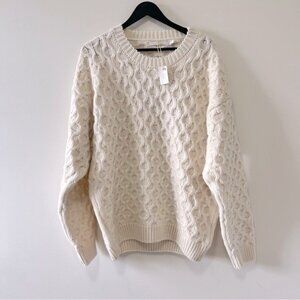 NWT Zara Home Limited Edition Wool Cashmere Knit Fisherman Sweater